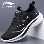 LI-NING 19902025秋季新款跑步鞋男鞋網(wǎng)面透氣李寧運動(dòng)鞋減震耐磨輕便跑鞋子 LN8815網(wǎng)面白黑 42
