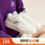 安踏輕松板鞋厚底小白鞋女鞋2025秋季學(xué)生增高百搭運動(dòng)鞋子輕便休閑鞋 【小logo】象牙白/丁香藍-3 36