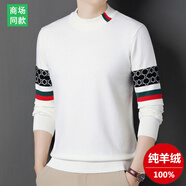 鹿王（KING DEER）鄂爾多斯市產(chǎn)100羊絨衫男士長(cháng)袖T恤半高領(lǐng)時(shí)尚新款外穿針織衫毛衣 白色 L