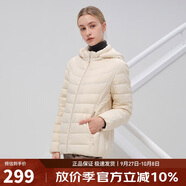 坦博爾輕薄羽絨服女寬松可脫卸帽女士輕薄羽絨外套TD216236 焦香米 160 
