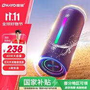 雷登（OHAYO）X10 Ultra音響藍(lán)牙音箱 40W大功率音量超重低音炮戶外防水迷你小鋼炮便攜式隨身騎行音響 紫色