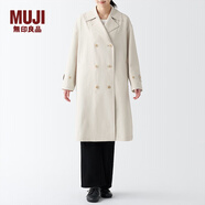無印良品（MUJI）女式 不易沾水 雙排扣大衣 風(fēng)衣 外套秋 象牙色 3S S（155/80A）