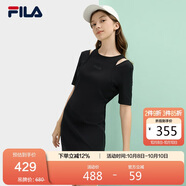 FILA斐樂官方女子針織連衣裙2025夏時(shí)尚簡約休閑修身連身裙
