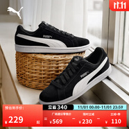 彪馬（PUMA）復(fù)古休閑黑白薄底板鞋男女款經(jīng)典低幫運(yùn)動(dòng)鞋SMASH 361730 黑色-白-01 38