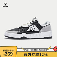 卡爾美（KELME）低幫經(jīng)典復古百搭透氣板鞋秋冬新款輕便休閑鞋運動鞋 白深灰 42