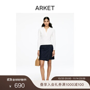 ARKET女裝 純棉牛仔裹身式短裙半身裙深藍(lán)色秋季新款1296337001 深藍(lán)色 XS 160/64A 34
