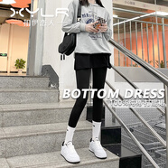 相伊戀人【純棉】打底神器女屁簾裙下擺疊穿內搭春秋季半身裙設計感a字裙 黑色【開(kāi)叉款】 均碼 【適合80-140斤】