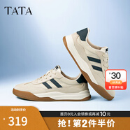 他她（TATA）男士阿甘男鞋復(fù)古德訓(xùn)鞋男運(yùn)動(dòng)休閑鞋厚底板鞋小白鞋PCB01AM5 米/藍(lán) 42