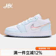 耐克（NIKE）【潮】Air Jordan aj1 Low女鞋板鞋低幫透氣休閑運動耐磨籃球鞋 HJ3481-491（冰川藍） gs 款 37.5