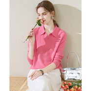 兔皇【純羊毛】純色簡(jiǎn)約休閑通勤針織衫25秋冬翻領(lǐng)女羊毛衫TW748915