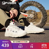 斐樂(lè )（FILA）FUSION 斐樂(lè )潮牌籃球鞋女鞋低幫籃球文化鞋復古休閑鞋老爹鞋 燕麥色-T12W941206AOM 36.5