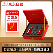 紅川經(jīng)典成州酒 濃香型白酒 46度 248ml*2瓶禮盒裝 100%純糧 甘肅特產(chǎn)