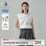 阿依蓮【商場同款】氣質(zhì)休閑無袖T恤女夏季2025新款高檔寬松飛飛袖上衣 梔子白 S