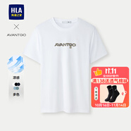 HLA海瀾之家短袖T恤男25新款圓領(lǐng)印花涼感短袖男夏季節(jié)日送男友長輩 漂白8D M 170/88A 推薦125~136斤