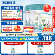 蓓康僖啟鉑純綿羊奶粉1段 宜品羊奶粉嬰幼兒奶粉韓國進口【官方直營】 啟鉑1段800g*2+300g*2