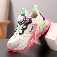 杰米熊（JMBEAR）女童兒童加皮面防水新款春季軟底防水中大童紐扣運(yùn)動(dòng)跑鞋 JMB0079水仙粉 【皮面】 31  內(nèi)長(zhǎng)20.5