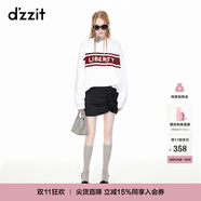 DZZIT地素花朵半裙春秋俏趣乖張少女感甜美可愛 黑色 S
