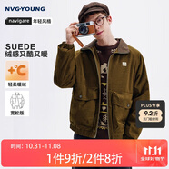 NVG·YOUNG意大利小帆船秋冬季立領(lǐng)夾克外套男士防風(fēng)保暖絨毛上衣大口袋茄克