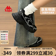 卡帕（Kappa）女鞋秋季網(wǎng)面運(yùn)動(dòng)鞋子女款網(wǎng)鞋增高老爹鞋休閑跑步鞋 黑色 38