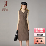 經(jīng)典故事（JANE STORY）經(jīng)典故事韓版氣質(zhì)時(shí)尚文藝裙女2025秋冬新款收腰顯瘦中長(zhǎng)款背心裙 咖色 L
