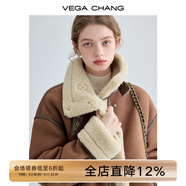 VEGA CHANG皮毛一體短外套女2025冬曠野美拉德加絨機車風(fēng)大衣oversize 焦糖棕 S