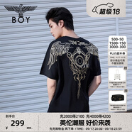 BOY LONDON【暗黑羅盤(pán)】夏情侶款短袖權杖印花炸街潮牌T恤N01906 N0103902 XL