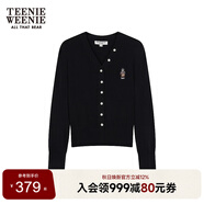 Teenie Weenie小熊女裝毛針織衫2025秋季新款簡約時尚波點V領(lǐng)開衫