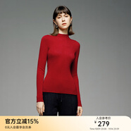 顏域羊毛內(nèi)搭針織衫女2025新款冬季糖果色修身顯瘦半高領(lǐng)打底毛衣 紅色 L/40