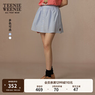 Teenie Weenie小熊女裝半身裙25夏新款清新甜美條紋學(xué)院風(fēng)蓬蓬短裙 藍色 M