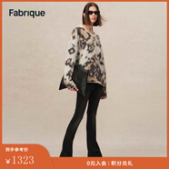 Fabrique豹紋提花貝貝羊駝毛寬松慵懶V領(lǐng)針織毛衣女冬季新品 豹紋提花 S