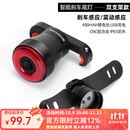 洛克兄弟（ROCKBROS）自行車尾燈USB充電騎行安全夜騎車燈警示燈公路山地車尾燈配件 智能感應(yīng)續(xù)航更長 Q5(雙支款)