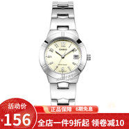 卡西歐（CASIO） 卡西歐(CASIO)手表鋼帶粉色女士休閑優(yōu)雅小巧小表盤石英學(xué)生女表 黃盤鋼帶LTP-1241D-7A2