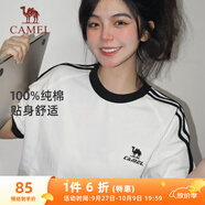 駱駝（CAMEL）夏日純棉T神男女寬松圓領(lǐng)短袖上衣T恤 C35BAXLN056A 無際白 L