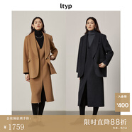 旅途原品ltyp 900G100%羊毛雙面呢兩件套毛呢西裝/背心連衣裙套裝 經(jīng)典駝（西裝+V領(lǐng)背心裙） XS-S