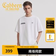 卡賓男裝 字母印花寬松圓領(lǐng)短袖T恤夏季新款商場同款 漂白 XL /180/52