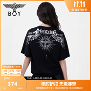 BOY LONDON【暗黑羅盤(pán)】夏情侶款短袖權(quán)杖印花炸街潮牌T恤N01906 黑印銀N01906 經(jīng)典升級(jí)款 XS