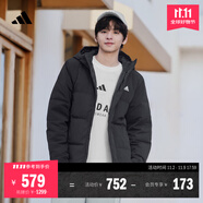 adidas 保暖鴨絨連帽羽絨服男女同款阿迪達(dá)斯官方輕運(yùn)動 黑色   3XL