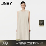 JNBY/江南布衣春夏連衣裙棉府綢浪漫氣質(zhì)褶皺A型無袖小黑裙5O6G13240 261/灰卡其 M