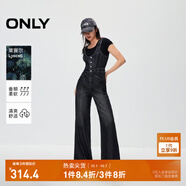 ONLY秋季休閑百搭顯瘦高腰背帶褲牛仔褲女|12437M004 J09 深牛仔灰色 L L標準褲長(cháng)