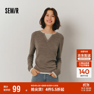森馬（Semir）森馬毛衣女短款假兩件含羊毛針織衫24冬新款保暖內搭109724107015