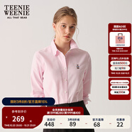 Teenie Weenie小熊女裝新款休閑粉色襯衣白襯衫品質刺繡薄外套上衣 淺粉色 XS