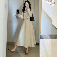 小紅書(shū)爆款白色毛呢外套A字半身裙套裝女輕熟風(fēng)小個(gè)子氣質(zhì)名媛兩 米白色套裝(上衣+半身裙) M 均碼