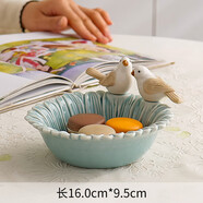 斯堪的納維亞風(fēng)水果盤(pán)陶瓷鳥(niǎo)茶點(diǎn)盤(pán)家居創(chuàng  )意精美甜品托盤(pán)堅果盤(pán) 小鳥(niǎo)首飾盤(pán)-款式11藍色