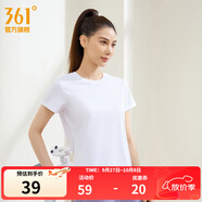 361°運動(dòng)t恤女春季新款吸濕速干舒適上衣圓領(lǐng)短袖T恤 本白 2XL