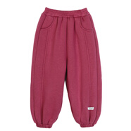 小奧寶Okids兒童服裝嬰兒運動(dòng)褲女式天鵝絨加厚2024冬季新款女孩 玫紫色_現貨 80