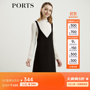 PORTS寶姿女裝 秋冬背帶裙SL9D009LWF033 黑色 S (4)