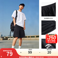 安踏（ANTA）【快干棉】T恤男女同款2025夏季情侶吸濕排汗LOGO寬松休閑短袖t恤 【店長推薦短褲】基礎(chǔ)黑8310-4 3XL /男190