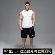 MUSCLE DOG肌肉狗 健身背心男潮牌純色緊身小V領(lǐng)無袖工字運(yùn)動訓(xùn)練健身衣服 白色 S