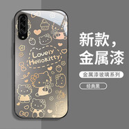 三星（SAMSUNG）適用線(xiàn)條凱蒂貓三星GalaxyA90手機殼A72新款A71金屬漆A70玻璃A56 F3181Hello(金屬漆玻璃)經(jīng)典黑 三星GalaxyA20