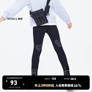 little MO&Co.加絨抑菌-童裝女童褲子秋冬裝洋氣彈力兒童打底褲長(cháng)褲 黑色 130 130/56